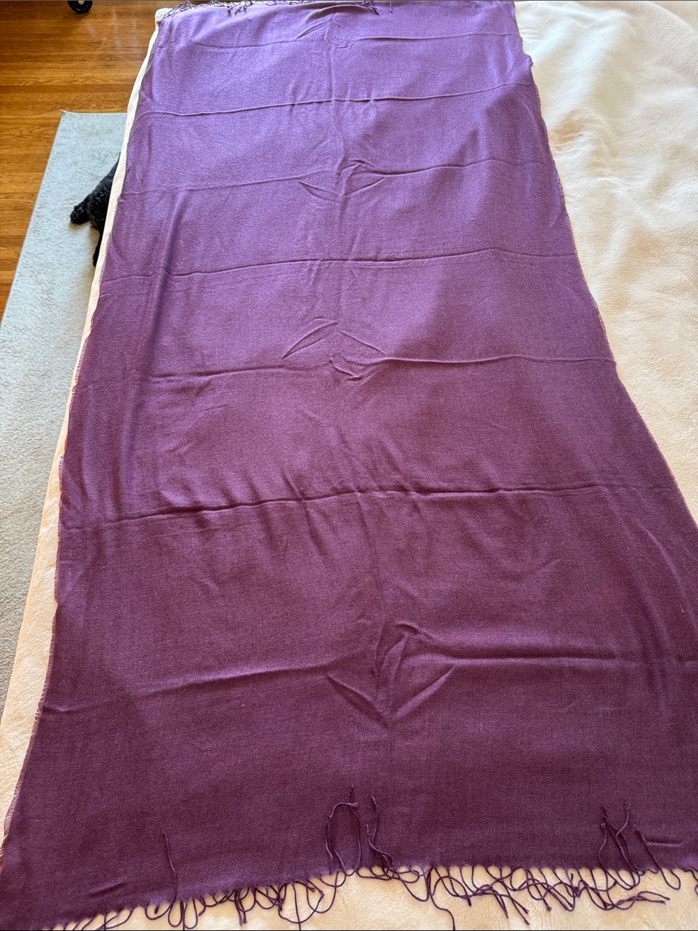 pashmina Deep Purple Lightweight Fringed Wrap Scarf